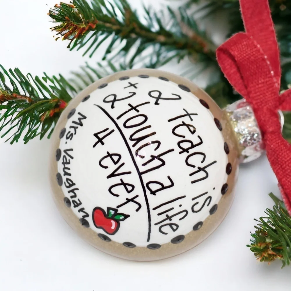 Teaching Adds Up! Personalized Teacher Christmas Ornament – Custom Holiday Gift